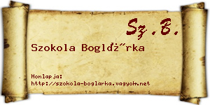 Szokola Boglárka névjegykártya